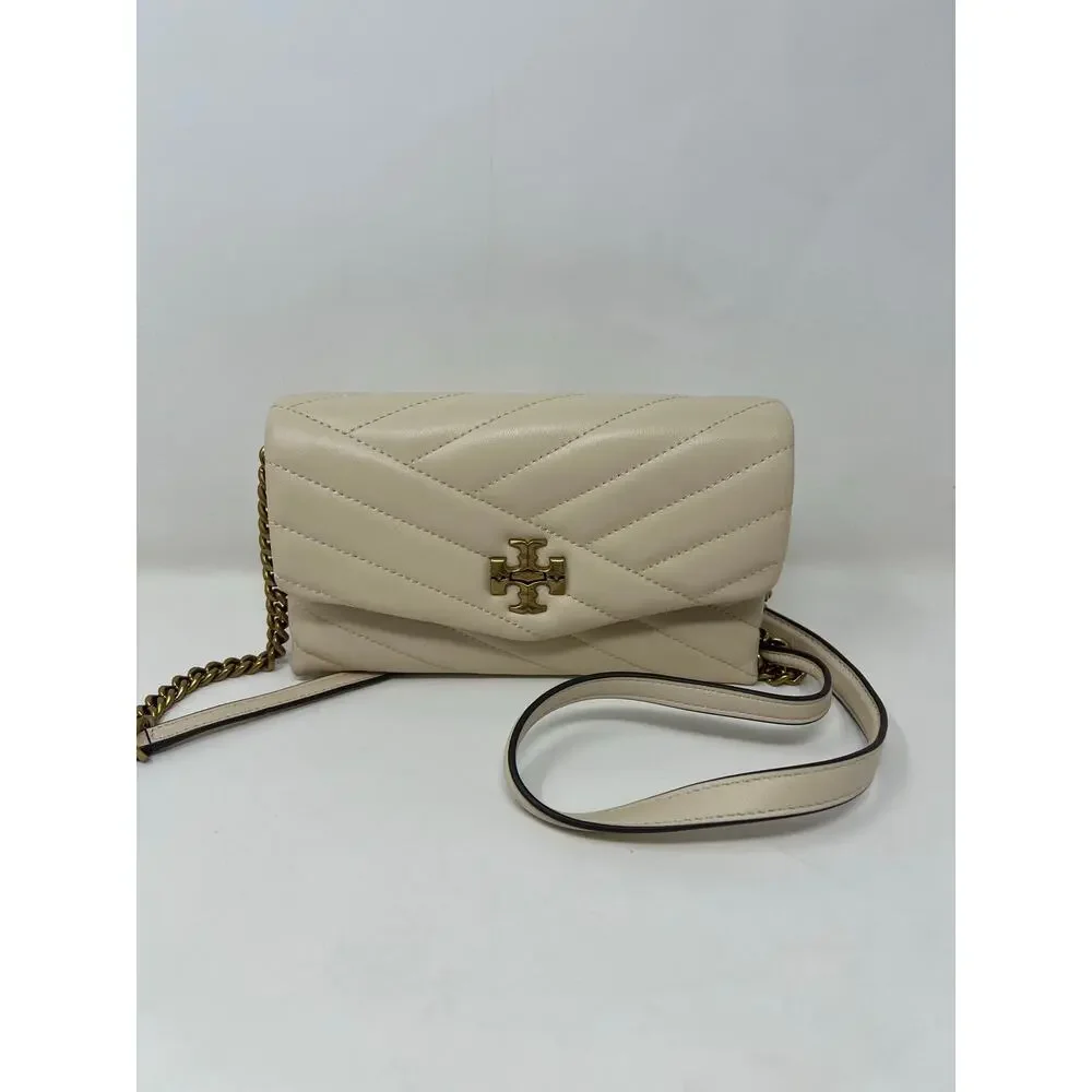 Tory Burch Kira Chain Wallet Cream